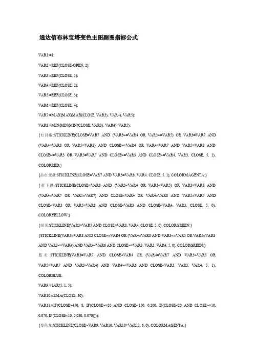 通达信布林宝塔变色主图副图指标公式