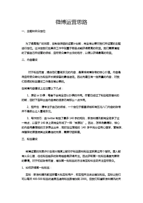 微博运营思路