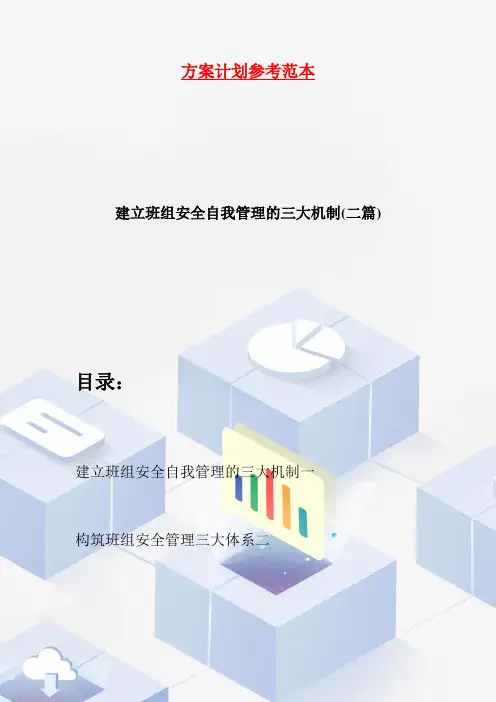 建立班组安全自我管理的三大机制(二篇)