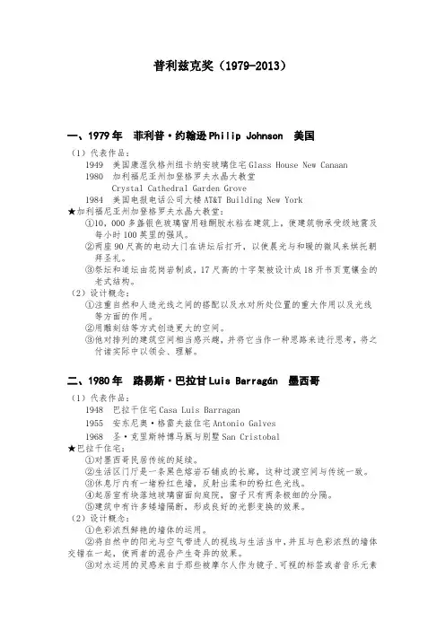 普利兹克奖历届得主及作品赏析
