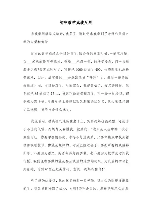 初中数学成绩反思（四篇）