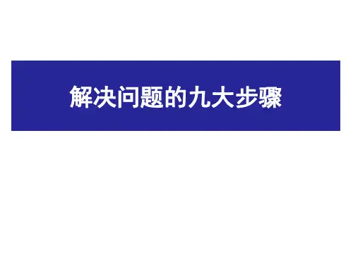 解决问题的九大步骤