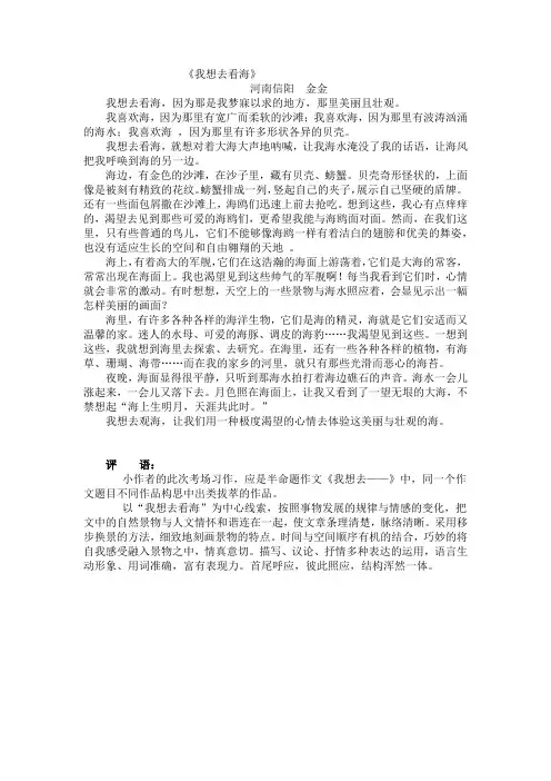 我想去看海