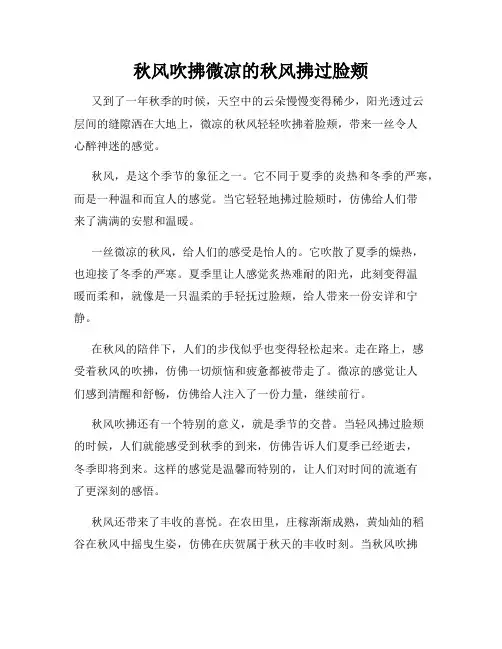 秋风吹拂微凉的秋风拂过脸颊