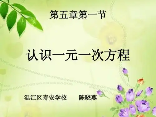 5.1一元一次方程课件