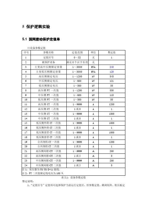 主变保护现场调试手册