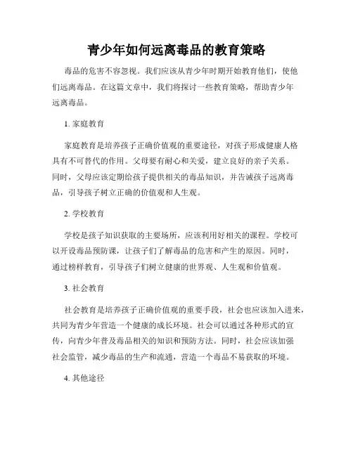 青少年如何远离毒品的教育策略
