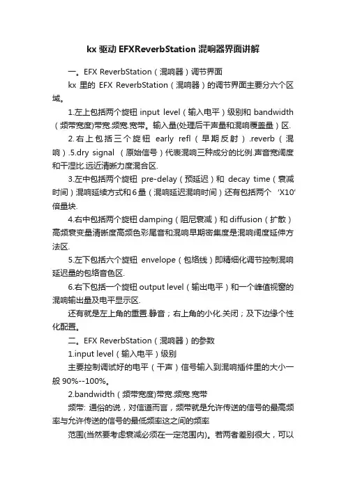 kx驱动EFXReverbStation混响器界面讲解