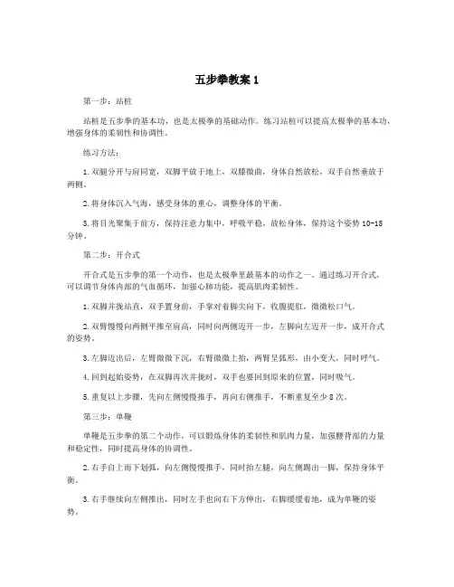 五步拳教案1