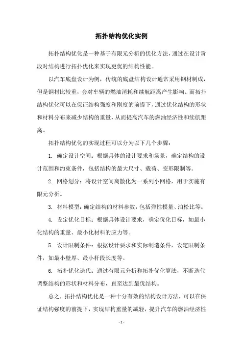 拓扑结构优化实例