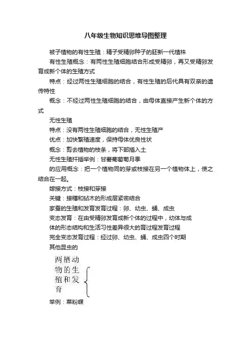 八年级生物知识思维导图整理