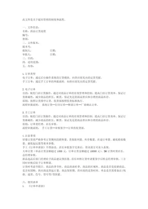 超市管理-商品订货流程