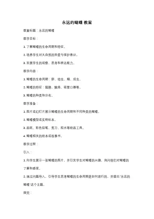 永远的蝴蝶 教案