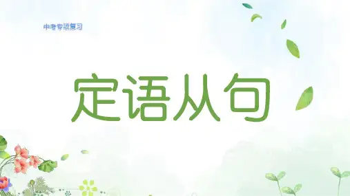中考英语语法专项复习课件定语从句