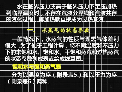 热工学水蒸气的状态参数