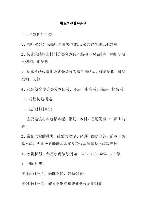 建筑工程基础知识