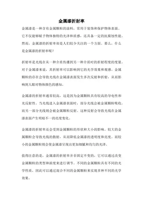 金属漆折射率