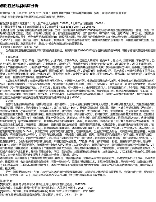 创伤性肠破裂临床分析