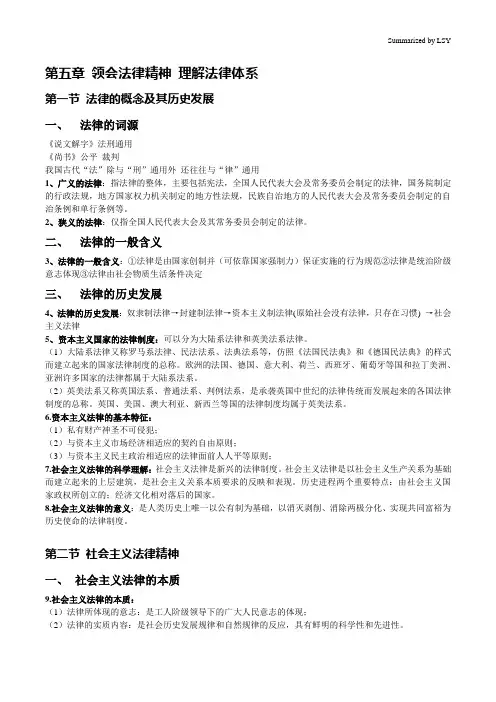 思想道德修养与法律基础(2013版) 法律部分要点