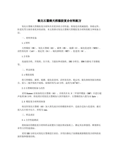 氧化石墨烯天然橡胶复合材料配方