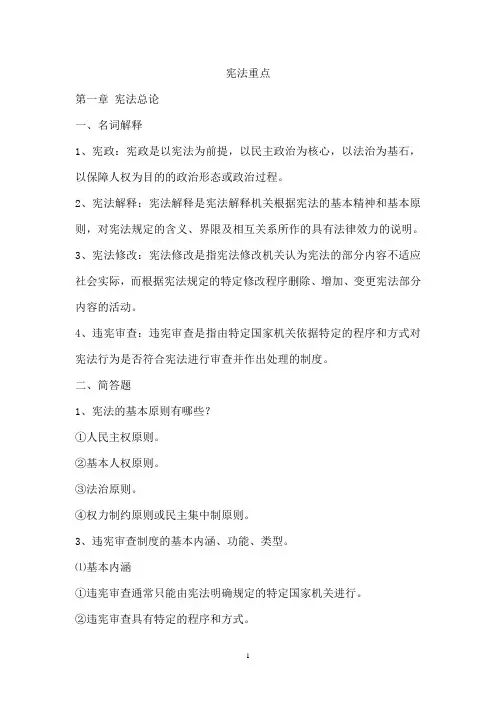宪法重点