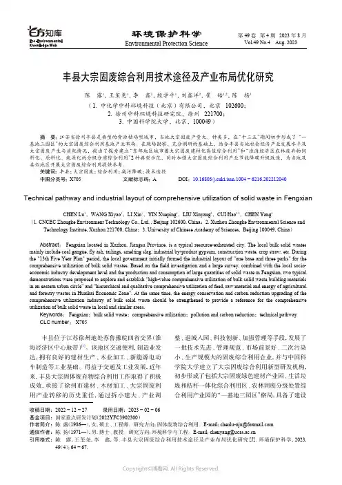丰县大宗固废综合利用技术途径及产业布局优化研究
