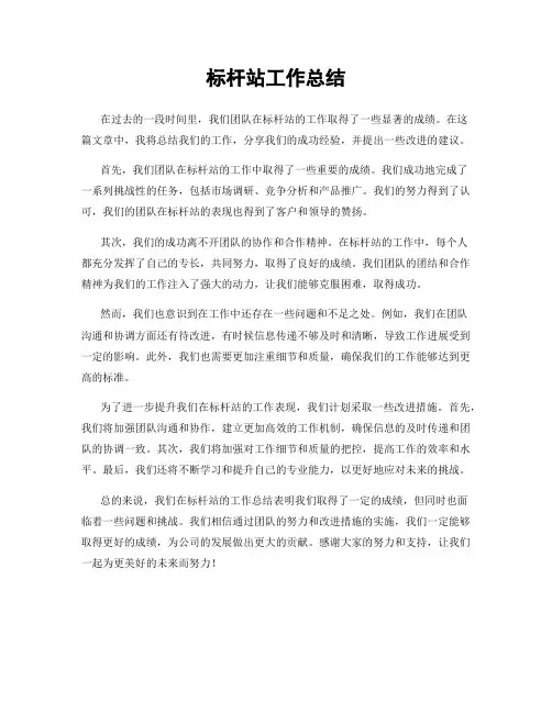 标杆站工作总结