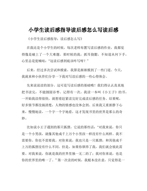 小学生读后感指导读后感怎么写读后感