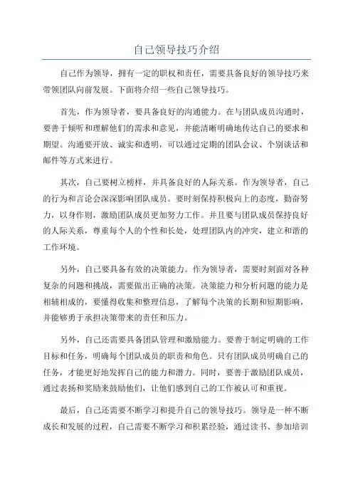 自己领导技巧介绍
