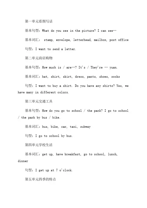 译林版六年级英语下册各单元知识点归纳