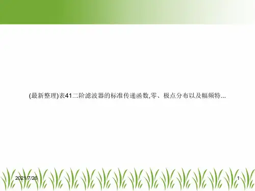 (最新整理)表41二阶滤波器的标准传递函数,零、极点分布以及幅频特...