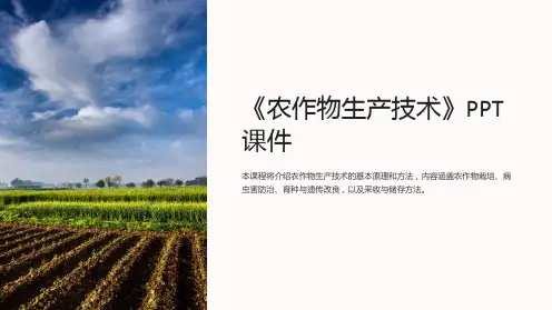 《农作物生产技术》课件