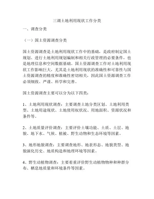 三调土地利用现状工作分类