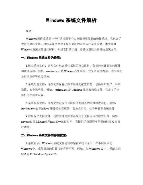 Windows系统文件解析