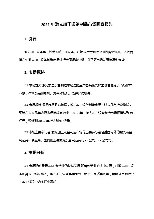 2024年激光加工设备制造市场调查报告