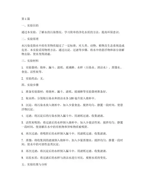 水变清小实验报告(3篇)