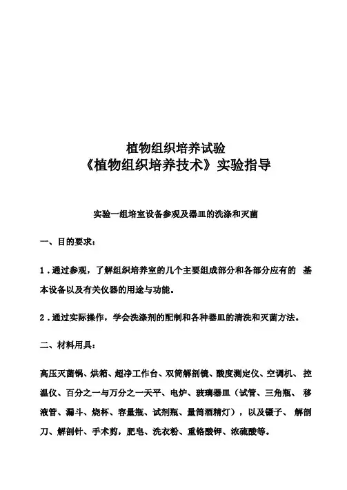 植物组织培养试验
