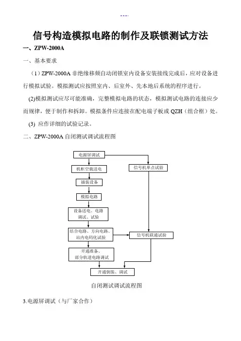 信号施工模拟电路的制作和联锁试验方法
