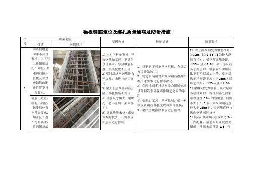 梁板钢筋定位及绑扎质量通病及防治措施