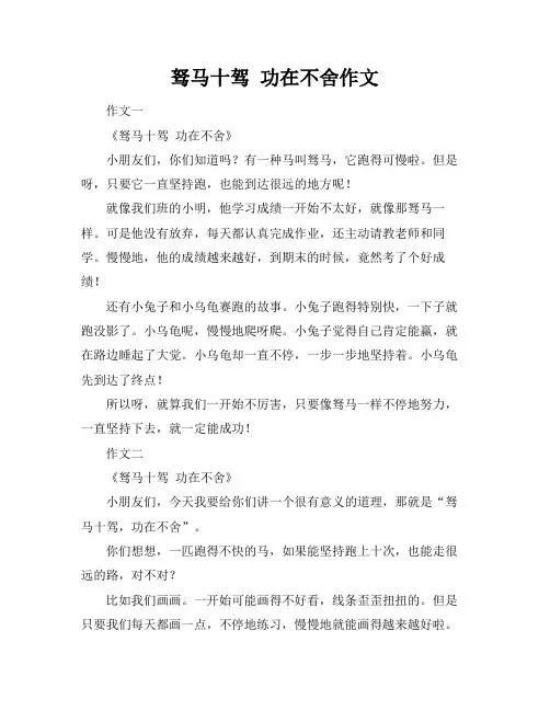 驽马十驾 功在不舍作文