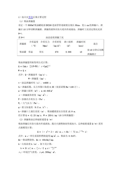 池火灾模型