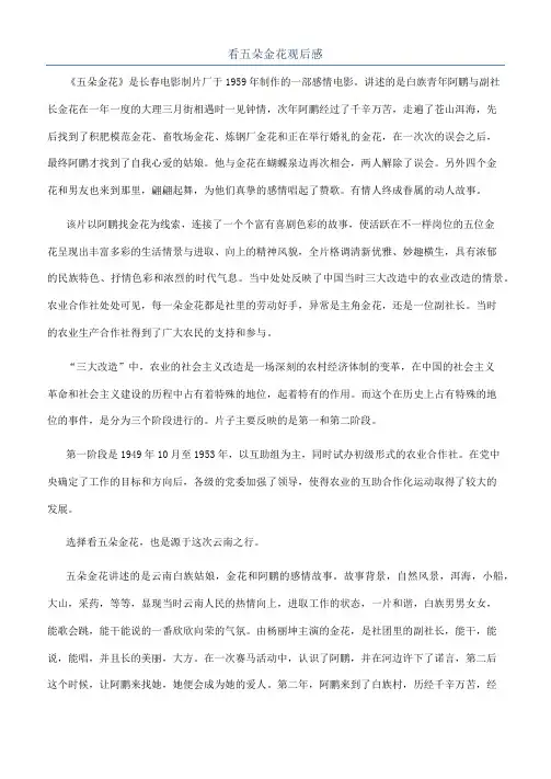 看五朵金花观后感