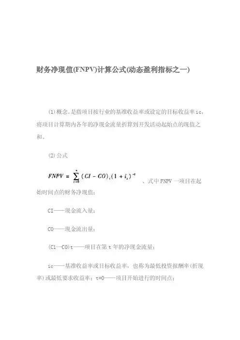 [讲解]财务净现值计算