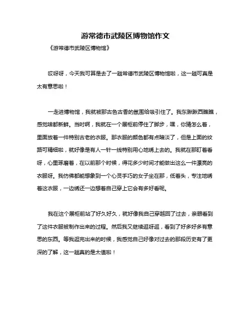 游常德市武陵区博物馆作文