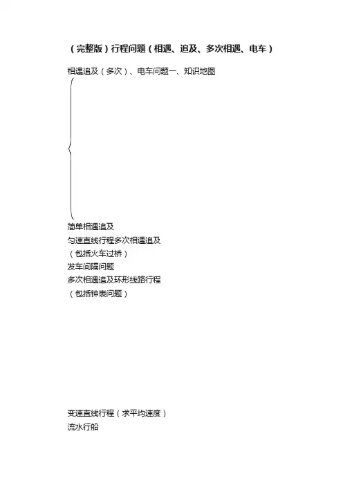 （完整版）行程问题（相遇、追及、多次相遇、电车）