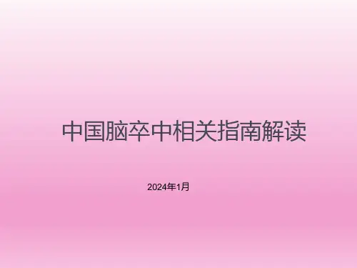中国脑卒中相关指南解读2024