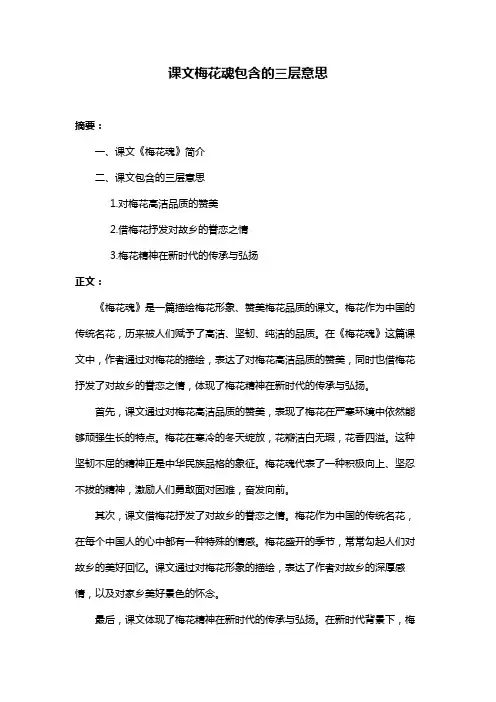 课文梅花魂包含的三层意思