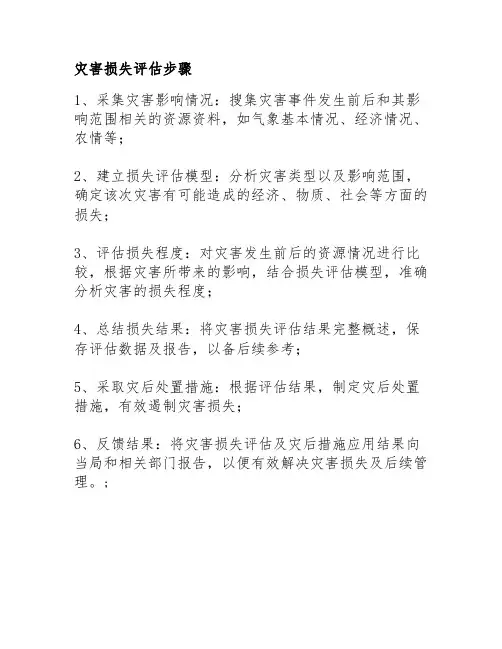 灾害损失评估步骤