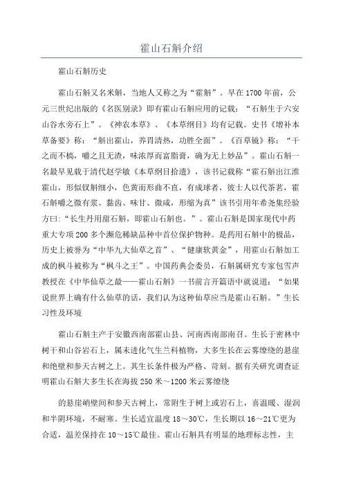 霍山石斛介绍