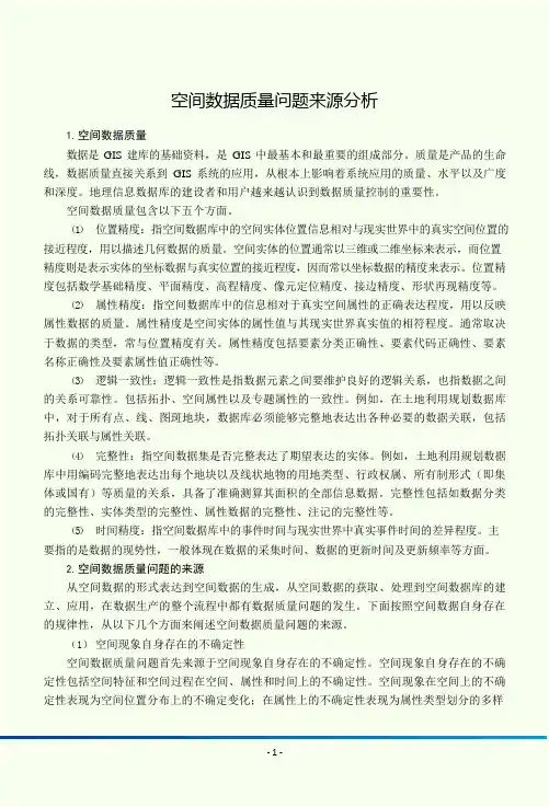 空间数据库技术应用电子教材-空间数据质量问题来源分析